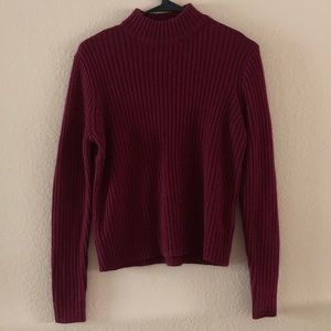 Burgundy mock neck sweater